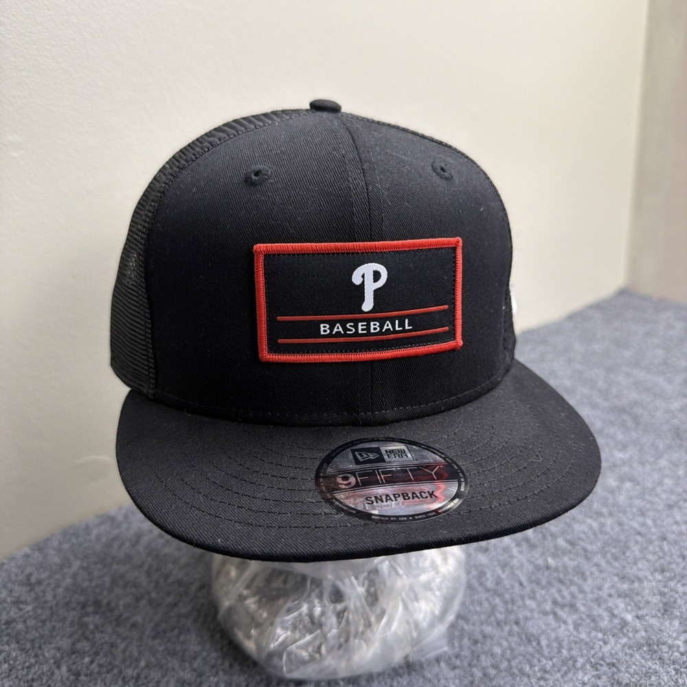 Philadelphia Phillies Logo 9Fifty New Era Black Truckers Snap-Back Baseball Hat